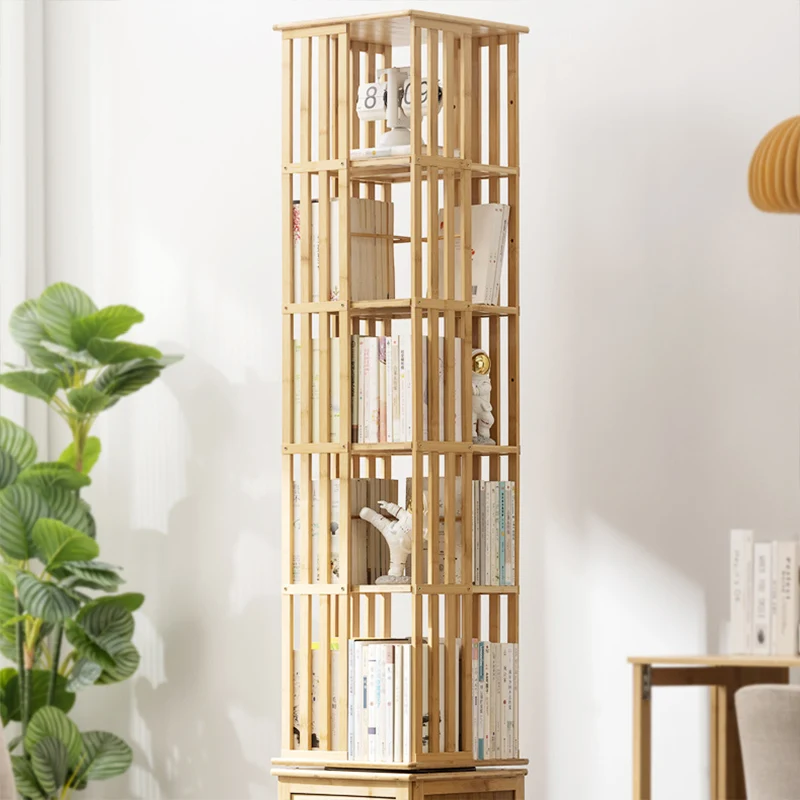 Modern Minimalist Rectangular Bamboo Medium Density Fiberboard Bookshelves 6/7-Tier For Home Office