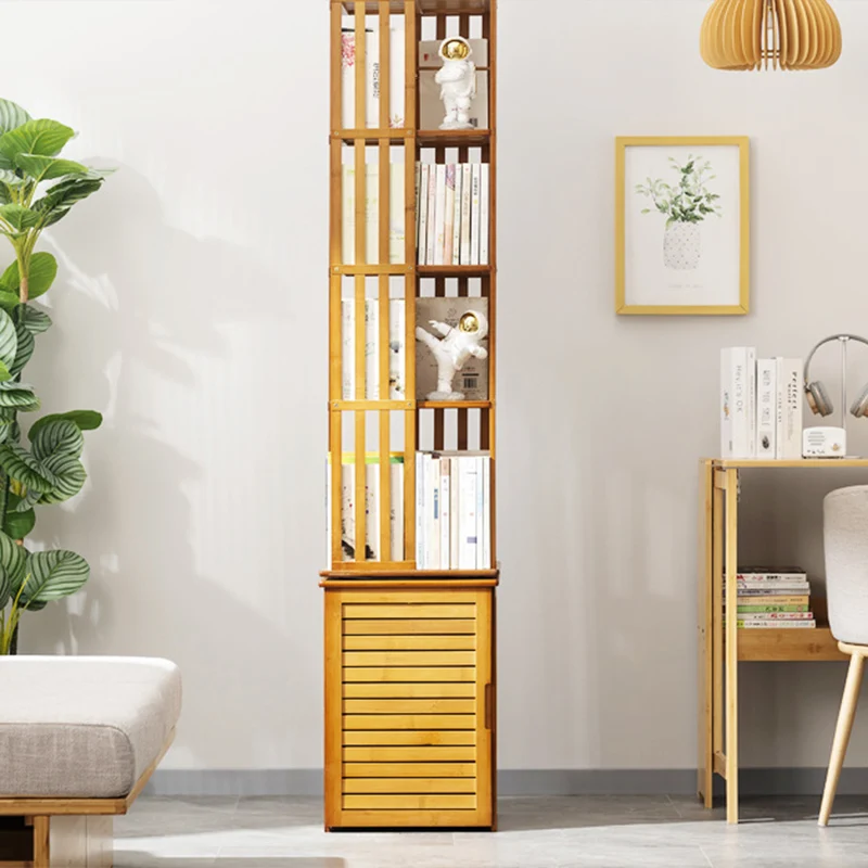 Modern Minimalist Rectangular Bamboo Medium Density Fiberboard Bookshelves 6/7-Tier For Home Office