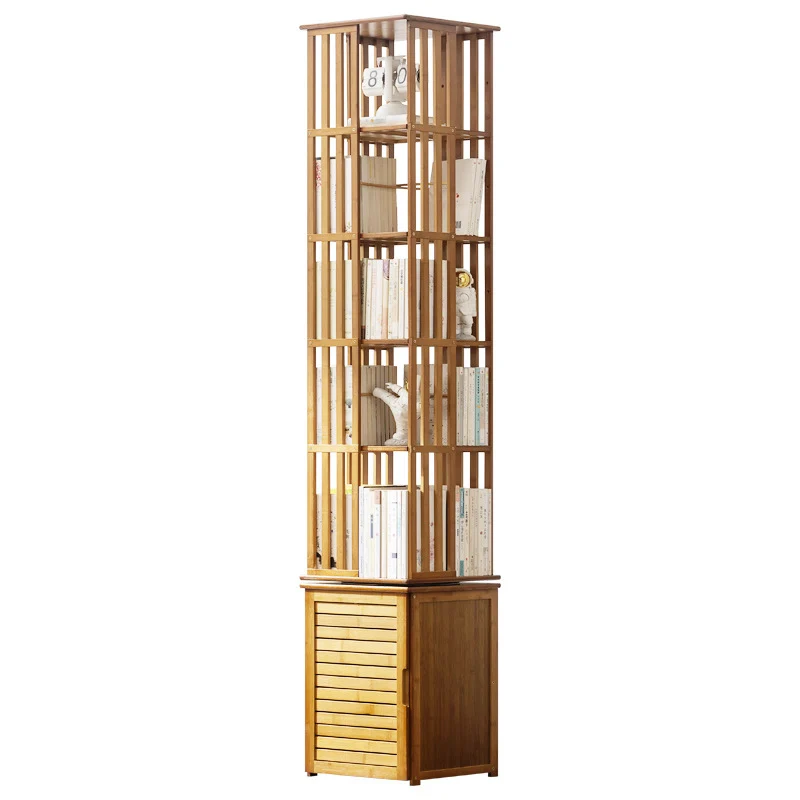 Modern Minimalist Rectangular Bamboo Medium Density Fiberboard Bookshelves 6/7-Tier For Home Office