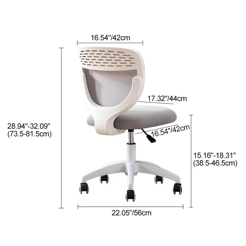 Contemporary Simplicity Round Mesh PP Desk Chair Backrest Armless For Home Office