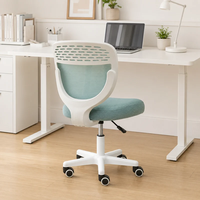 Contemporary Simplicity Round Mesh PP Desk Chair Backrest Armless For Home Office