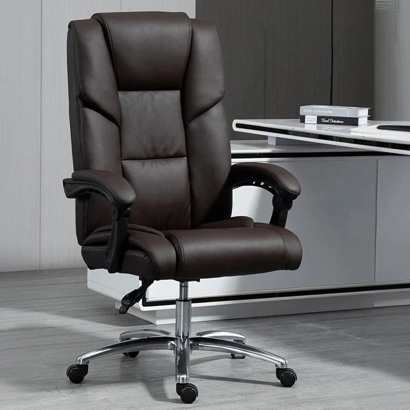 Contemporary Scandinavian Rectangular Aluminum Alloy Plastic Faux Leather Desk Chair Backrest Armrest Footrest For Home Office