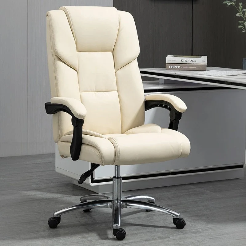 Contemporary Scandinavian Rectangular Aluminum Alloy Plastic Faux Leather Desk Chair Backrest Armrest Footrest For Home Office