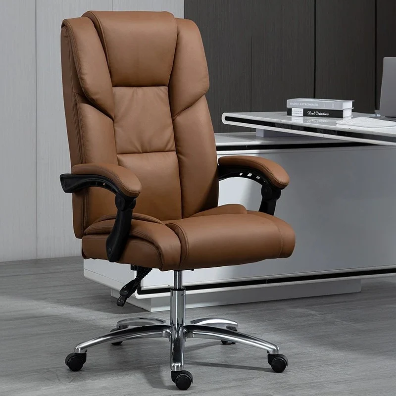 Contemporary Scandinavian Rectangular Aluminum Alloy Plastic Faux Leather Desk Chair Backrest Armrest Footrest For Home Office