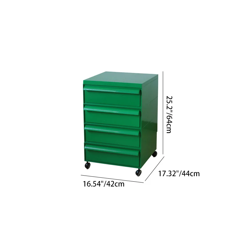 Contemporary Nordic Square ABS Rolling Storage Cabinet 4-Drawer For Living Room