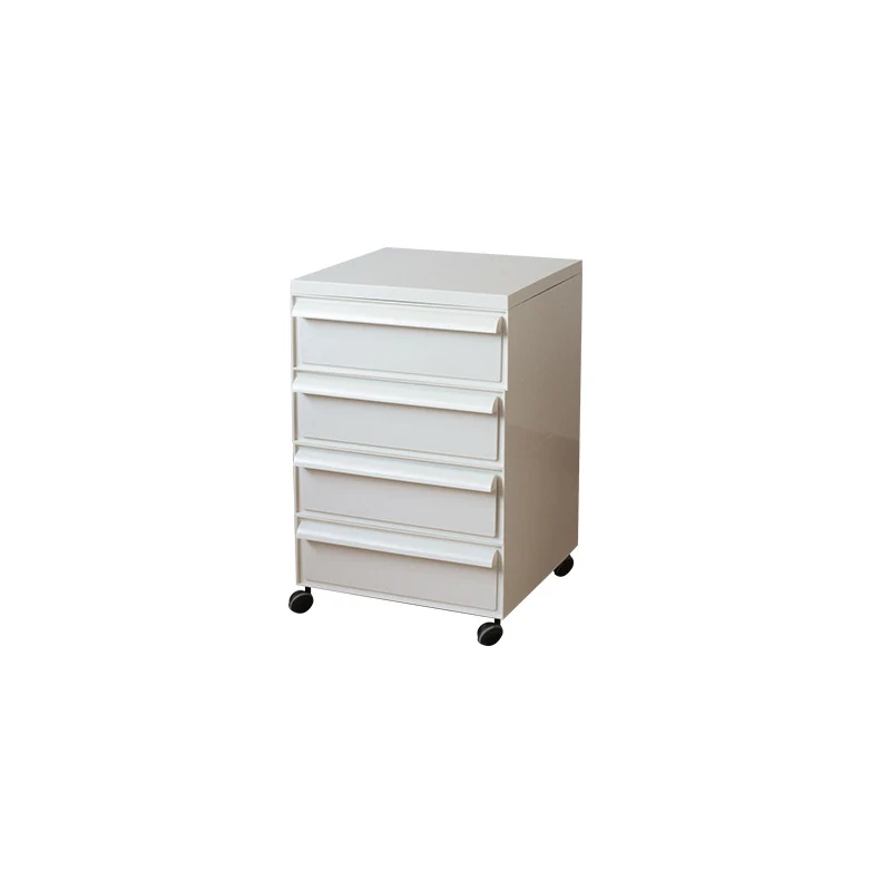Contemporary Nordic Square ABS Rolling Storage Cabinet 4-Drawer For Living Room