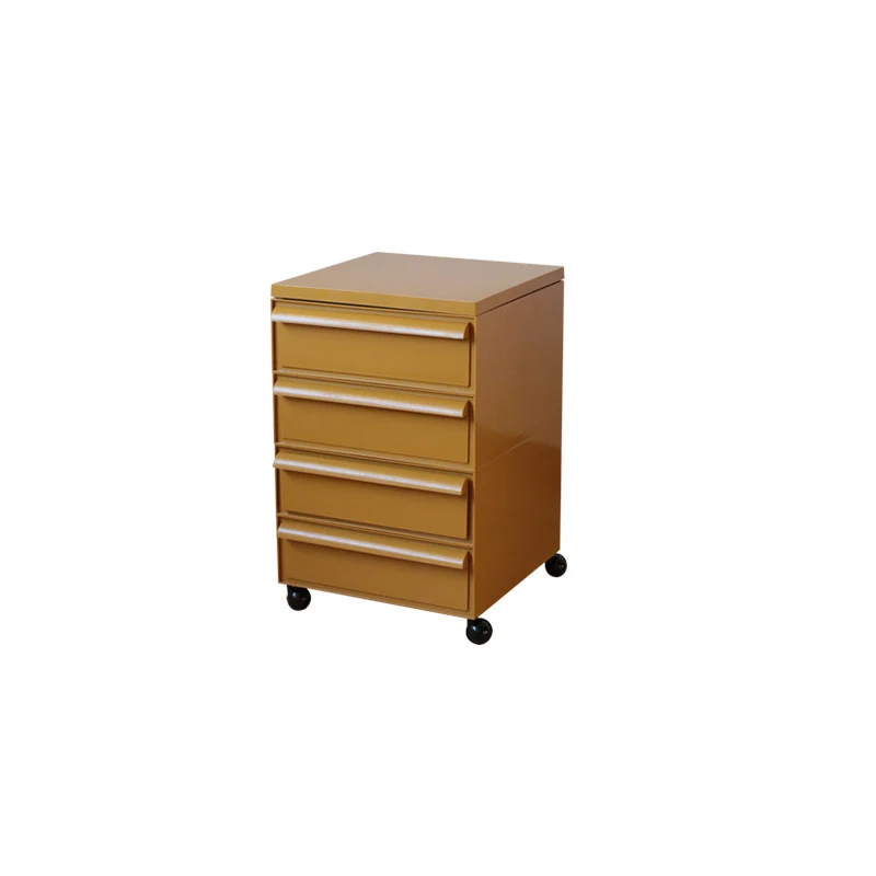 Contemporary Nordic Square ABS Rolling Storage Cabinet 4-Drawer For Living Room