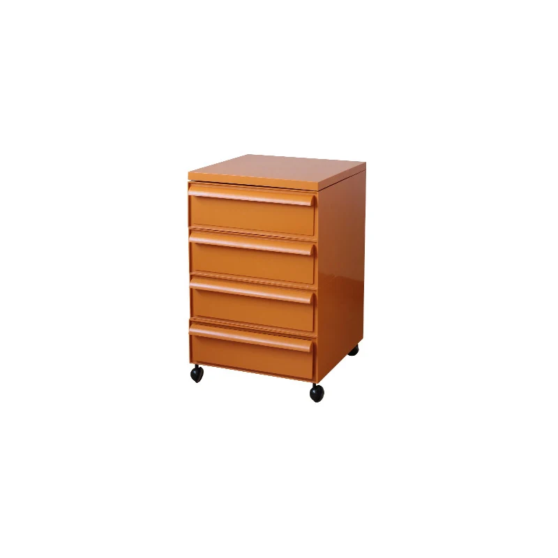 Contemporary Nordic Square ABS Rolling Storage Cabinet 4-Drawer For Living Room
