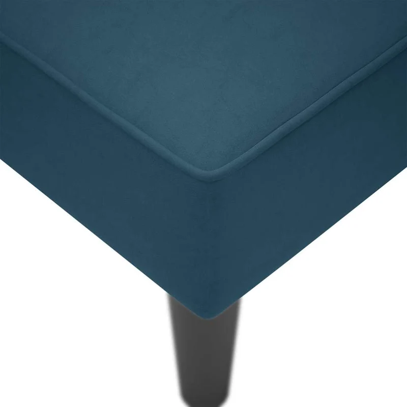 Chaise-longue com apoio de braço direito veludo azul