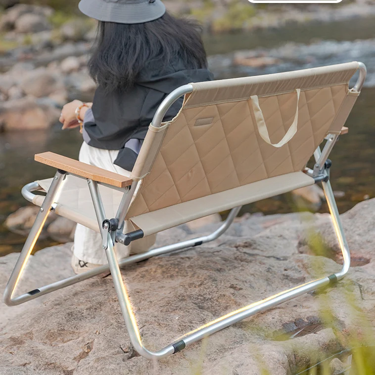 Modern Simplicity Rectangular Prismatic Foldable Oxford Fabric Aluminum Alloy Iron Chair Backrest Armrest For Outdoor