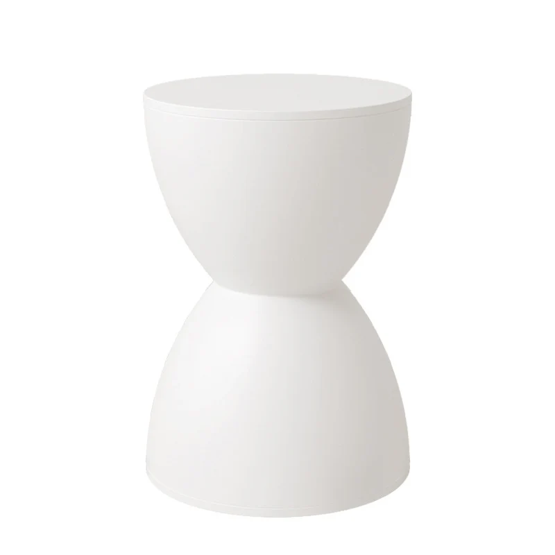Modern Minimalist Hourglass Shape Round Plastic Chair Backless For Living Room