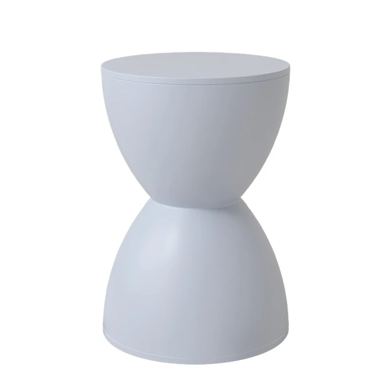Modern Minimalist Hourglass Shape Round Plastic Chair Backless For Living Room