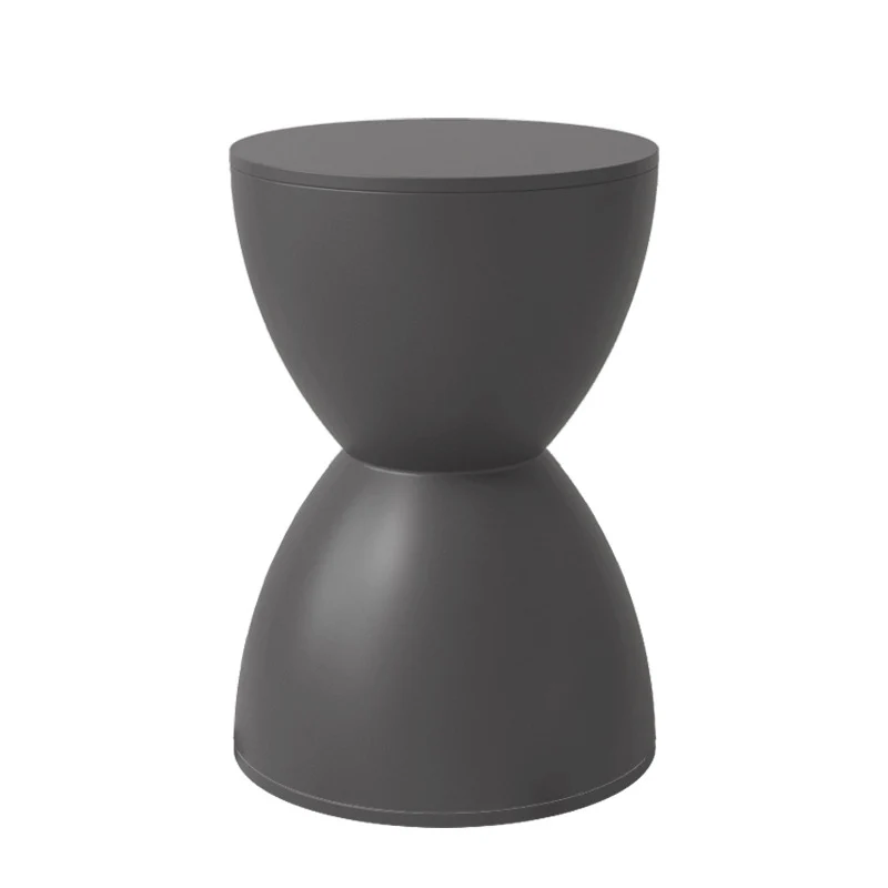 Modern Minimalist Hourglass Shape Round Plastic Chair Backless For Living Room