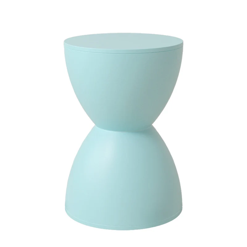 Modern Minimalist Hourglass Shape Round Plastic Chair Backless For Living Room