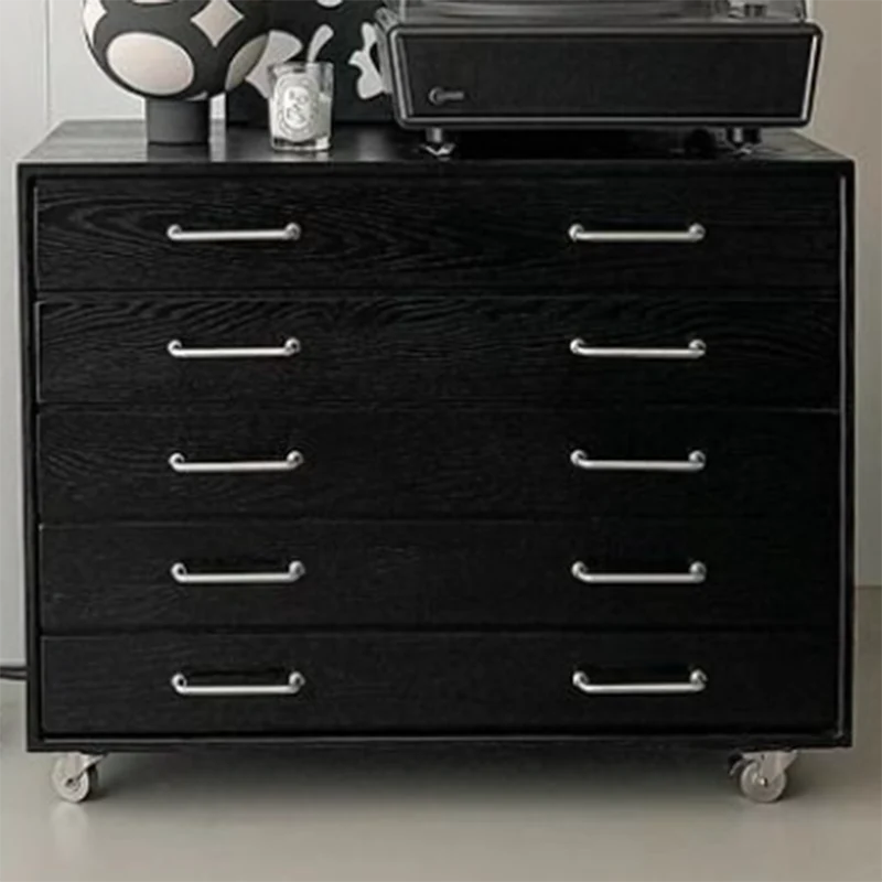 Traditional Vintage Multi-Layer Large Capacity Rectangular Eco-Friendly Engineered Wood Metal Storage Cabinet 5-Drawer For Living Room & Bedroom