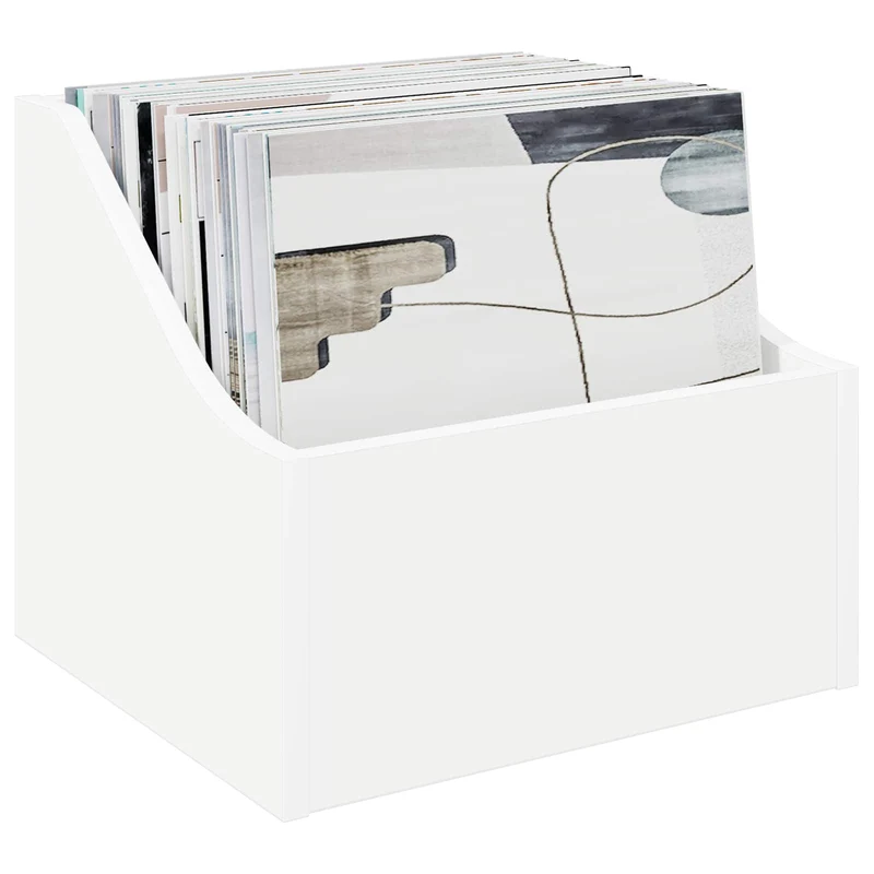 Caixa de Discos LP Branco 37 x 33 x 32 cm Derivados de Madeira