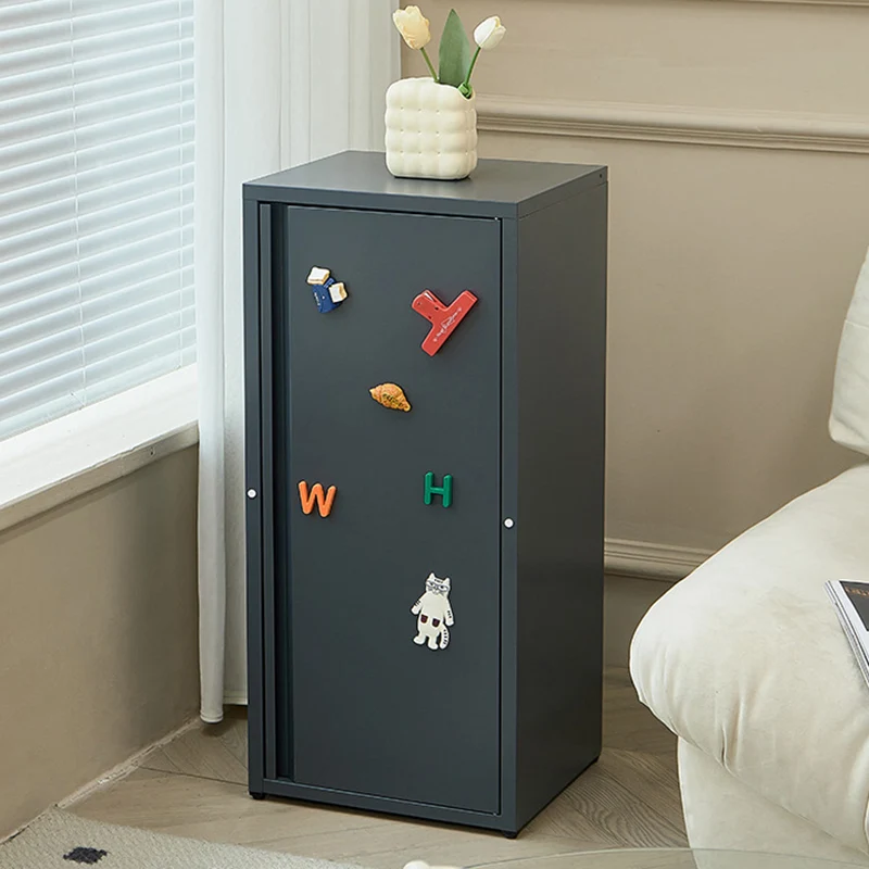 Modern Minimalist Rectangular Cold-Rolled Steel Storage Cabinet 3-Tier For Bedroom