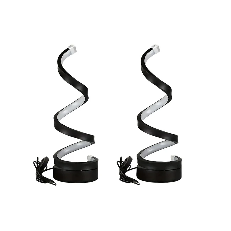 Modern Art Deco Spiral Aluminum Iron Silicone LED Table Lamp For Bedroom