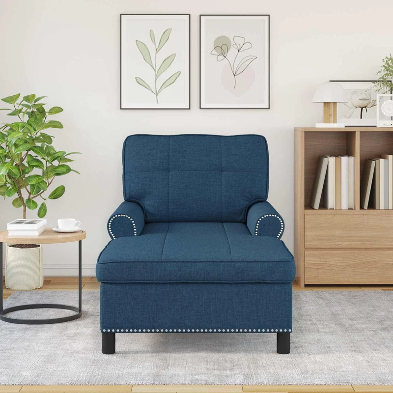 Chaise Lounge Azul tecido 91 x 157 x 91 cm