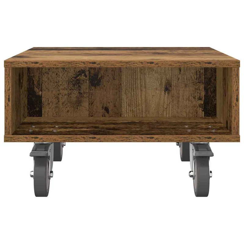 Mesa Lateral com Rodas Madeira antiga 50,5 x 50 x 30 cm