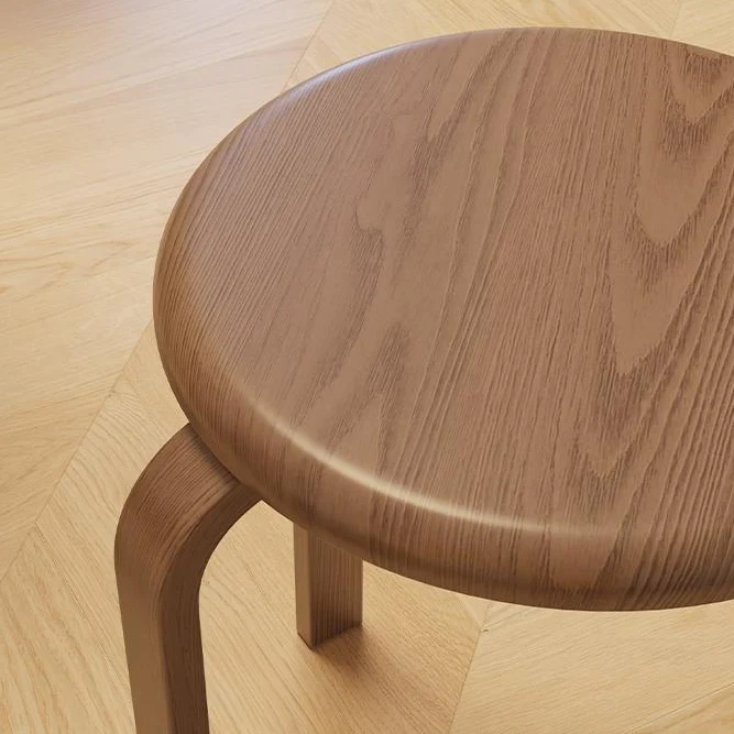 Modern Minimalist Solid Wood Round Chair For Living Room