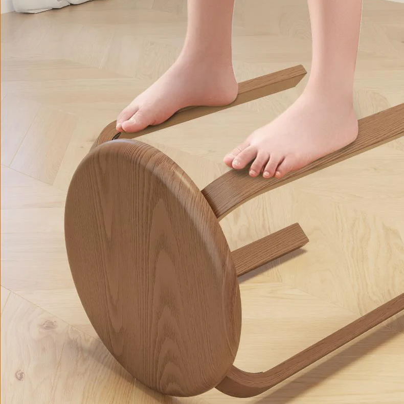 Modern Minimalist Solid Wood Round Chair For Living Room