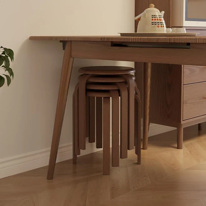 Modern Minimalist Solid Wood Round Chair For Living Room