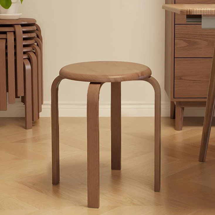 Modern Minimalist Solid Wood Round Chair For Living Room