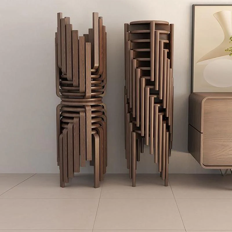 Modern Minimalist Solid Wood Round Chair For Living Room