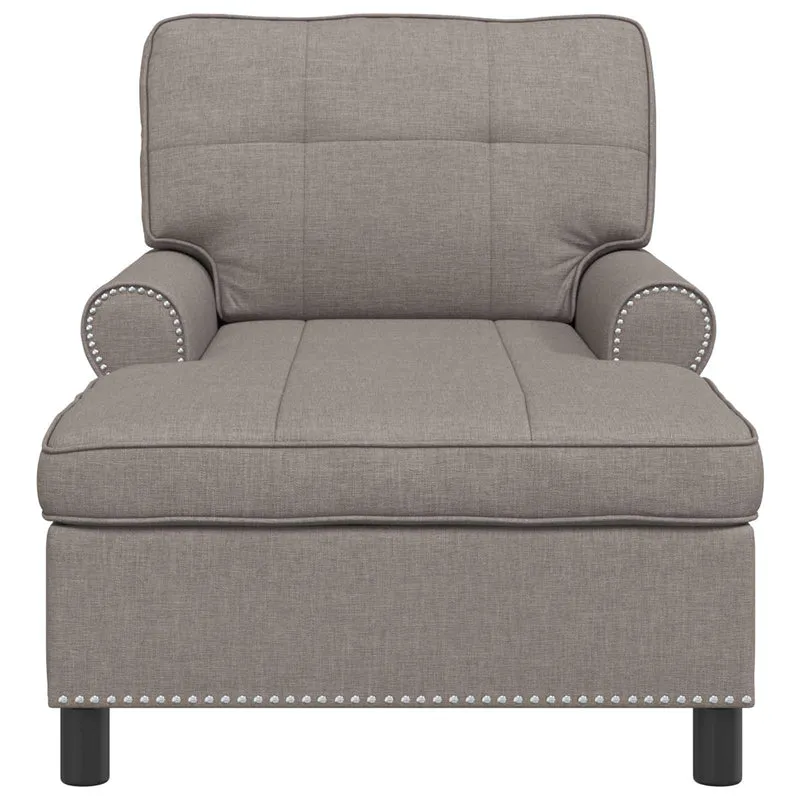 Chaise Lounge Cinzento-acastanhado tecido 91 x 157 x 91 cm