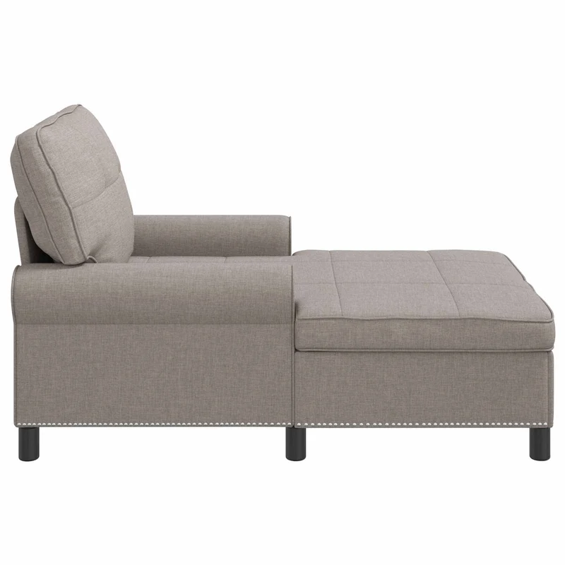 Chaise Lounge Cinzento-acastanhado tecido 91 x 157 x 91 cm