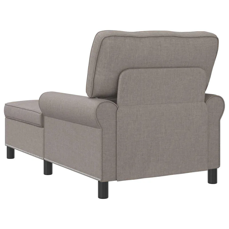 Chaise Lounge Cinzento-acastanhado tecido 91 x 157 x 91 cm