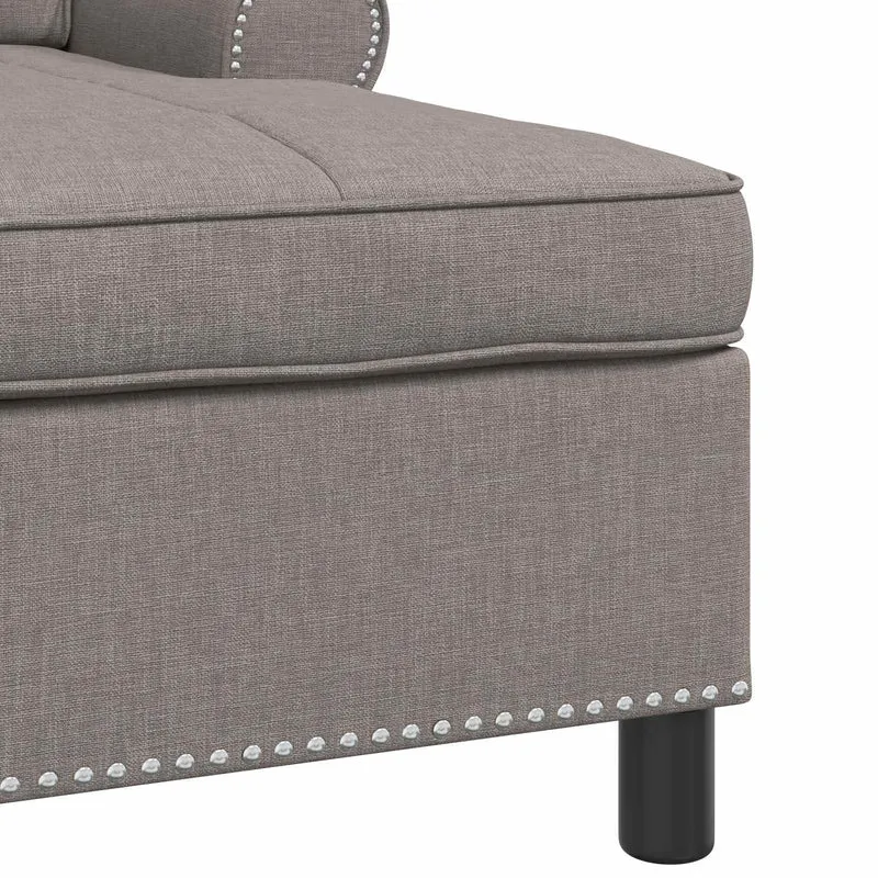 Chaise Lounge Cinzento-acastanhado tecido 91 x 157 x 91 cm
