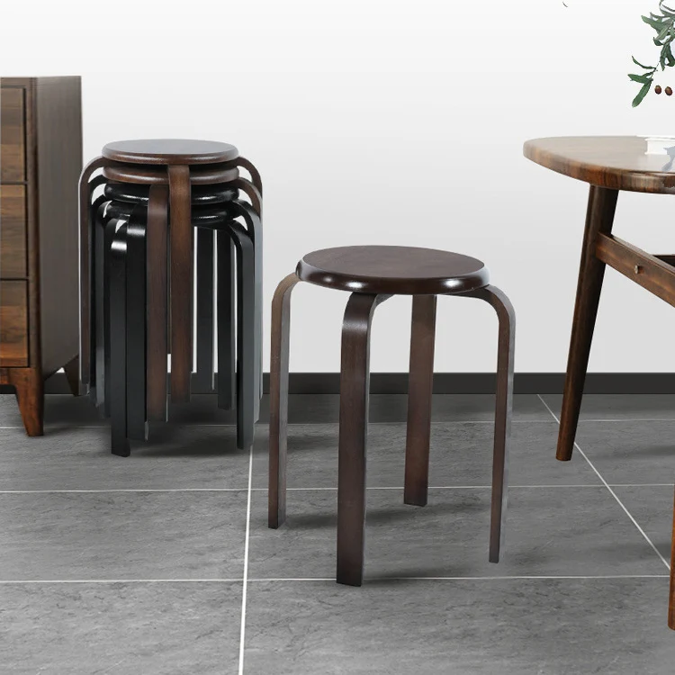 Modern Minimalist Medium-Density Fiberboard Solid Wood Round Curved Chair For Living Room