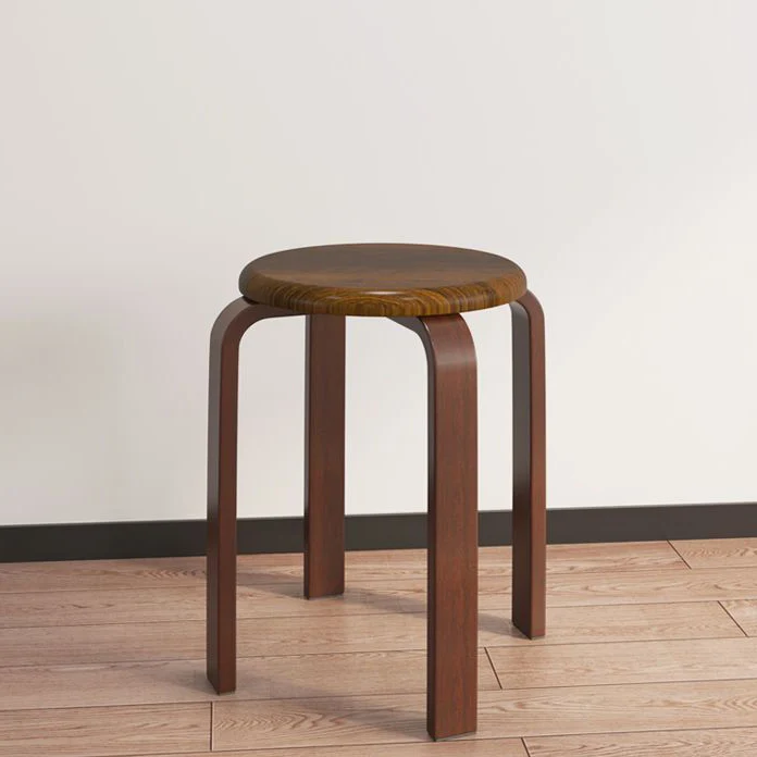 Modern Minimalist Medium-Density Fiberboard Solid Wood Round Curved Chair For Living Room