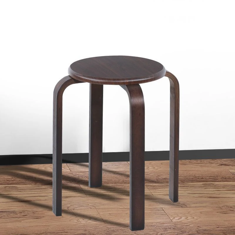 Modern Minimalist Medium-Density Fiberboard Solid Wood Round Curved Chair For Living Room