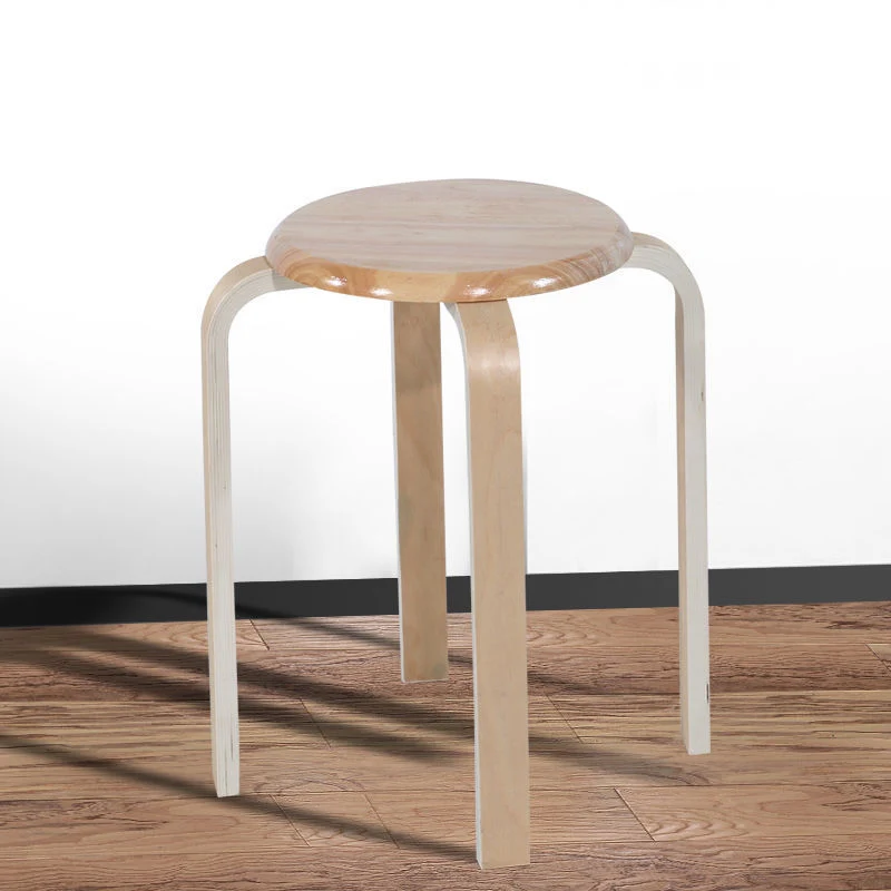 Modern Minimalist Medium-Density Fiberboard Solid Wood Round Curved Chair For Living Room