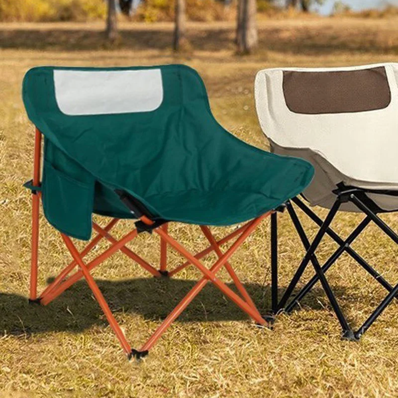 Modern Minimalist Portable Foldable Square Steel Oxford Fabric Chair Backrest For Outdoor