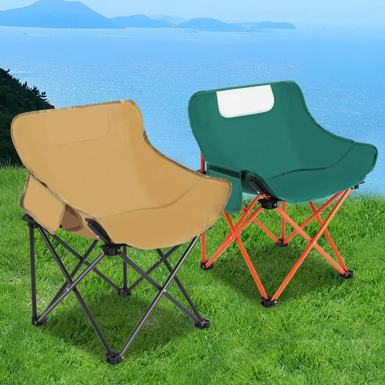Modern Minimalist Portable Foldable Square Steel Oxford Fabric Chair Backrest For Outdoor