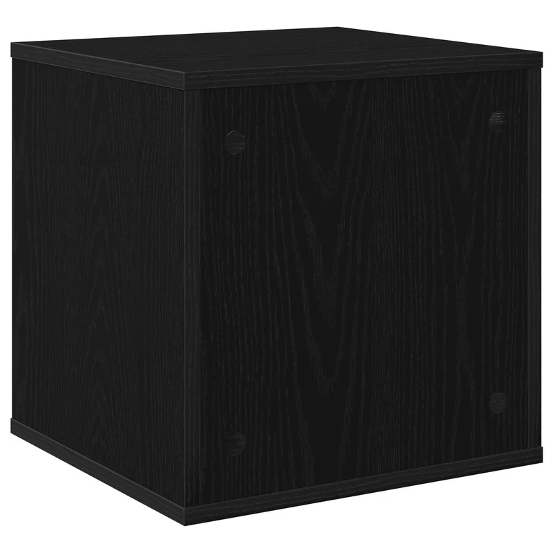 Caixa de Álbum de Vinil Carvalho Preto 37 x 36,5 x 38 cm