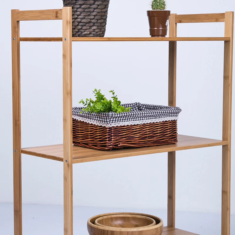 Premium Bamboo 3/4/5-Tier Storage Shelf - Extra Wide & Tall Design For Living Room&Kitchen