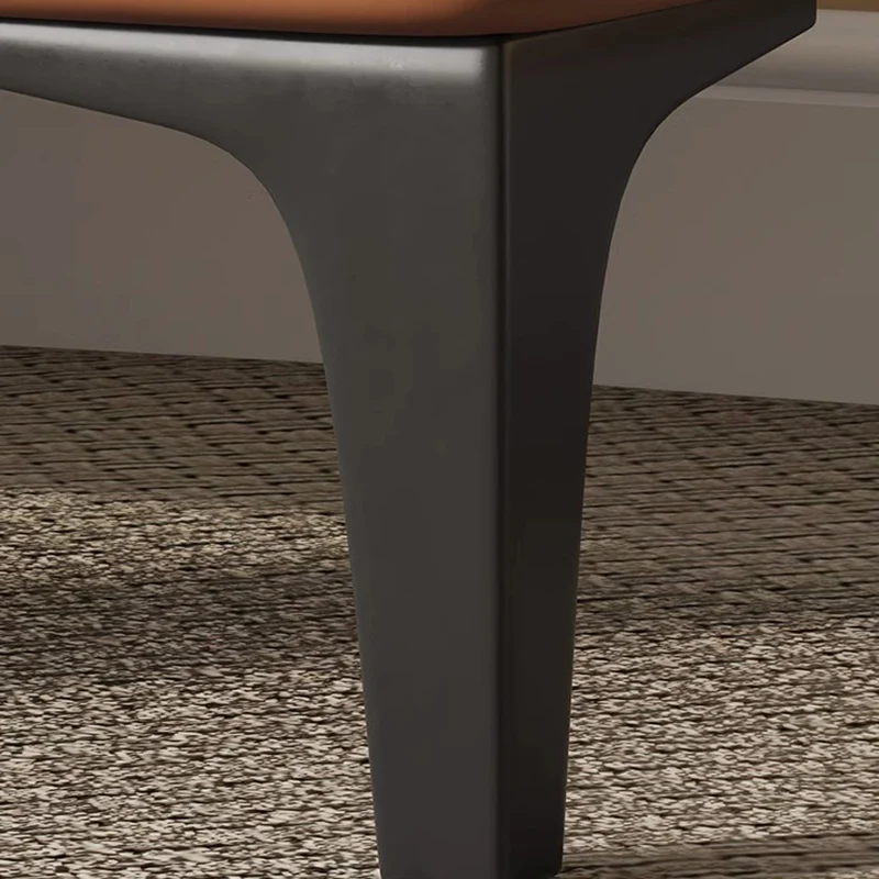 Modern Minimalist Rectangular Synthetic Fabric Sponge Poplar Plywood Iron Bench For Living Room