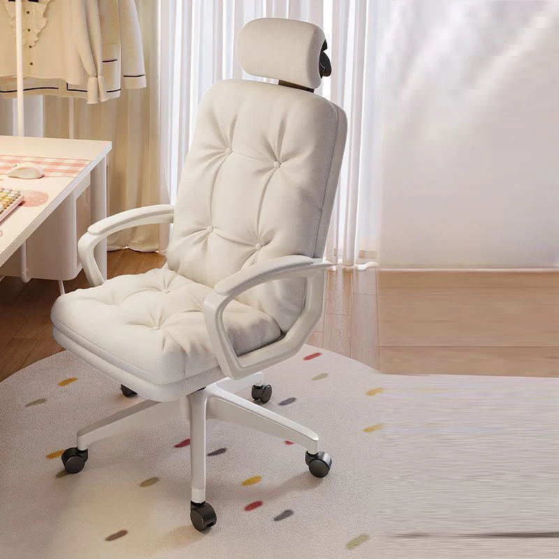 Modern Minimalist Adjustable Rotatable Metal Synthetic Fabric Foam Square Desk Chair Armrests Backrest For Home Office