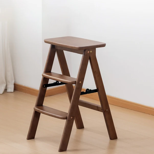 Contemporary Simplicity Ladder Foldable Bamboo Versatile Chair Backless Armless For Living Room