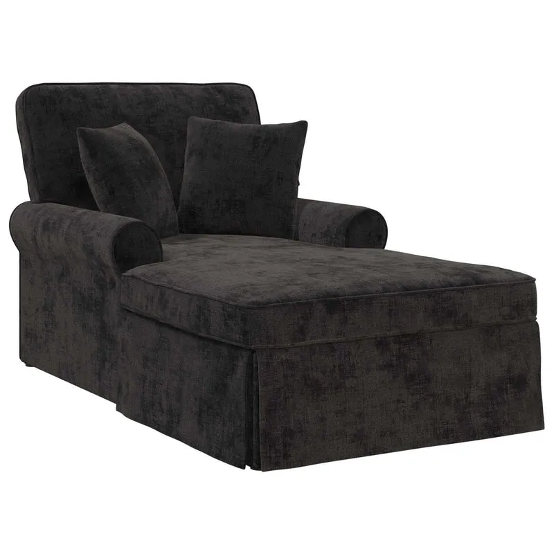 Chaise Lounge com Saia com almofada Preto 157 x 91 x 91 cm ARES