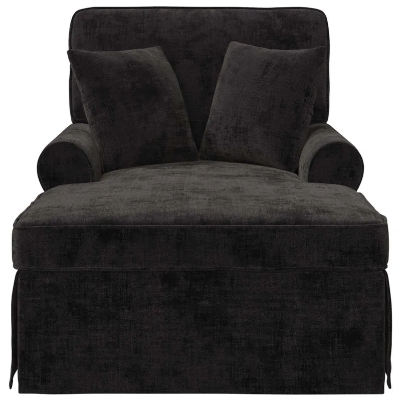 Chaise Lounge com Saia com almofada Preto 157 x 91 x 91 cm ARES