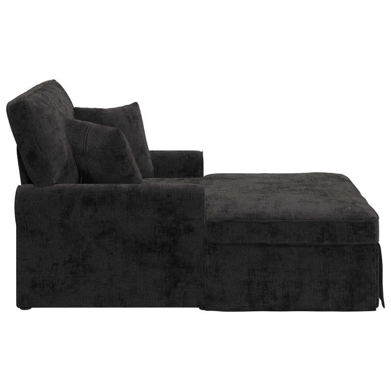 Chaise Lounge com Saia com almofada Preto 157 x 91 x 91 cm ARES