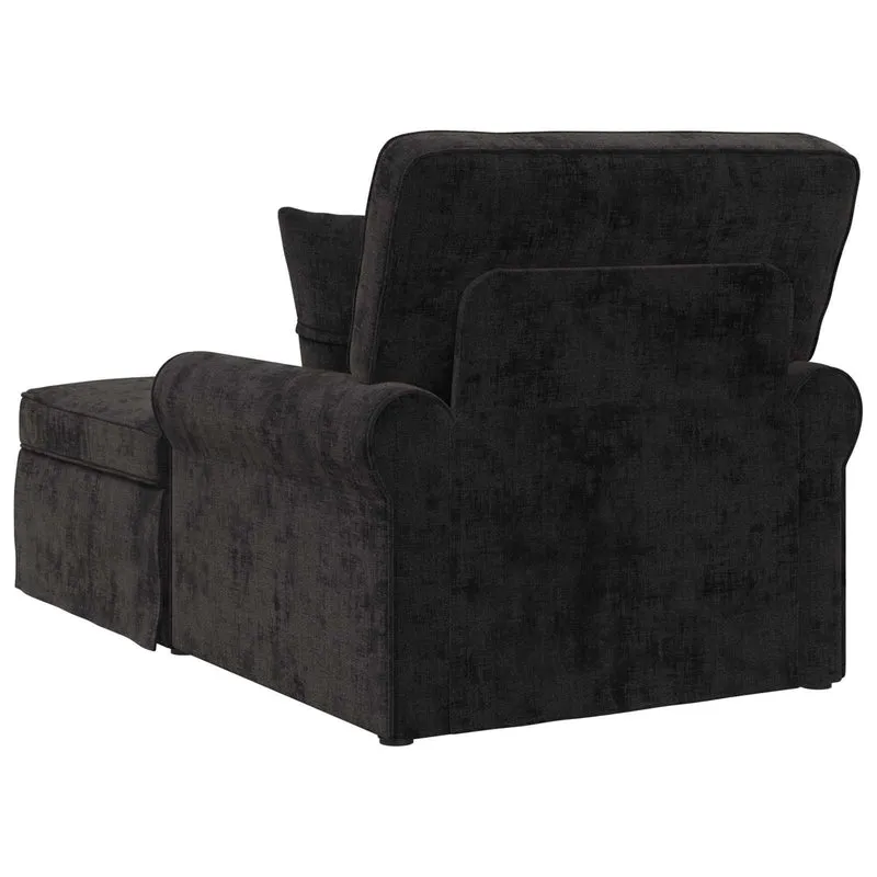Chaise Lounge com Saia com almofada Preto 157 x 91 x 91 cm ARES