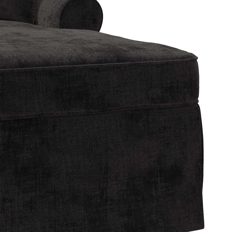Chaise Lounge com Saia com almofada Preto 157 x 91 x 91 cm ARES
