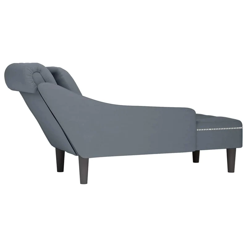 Chaise lounge c/ almofada/apoio de braços direito veludo